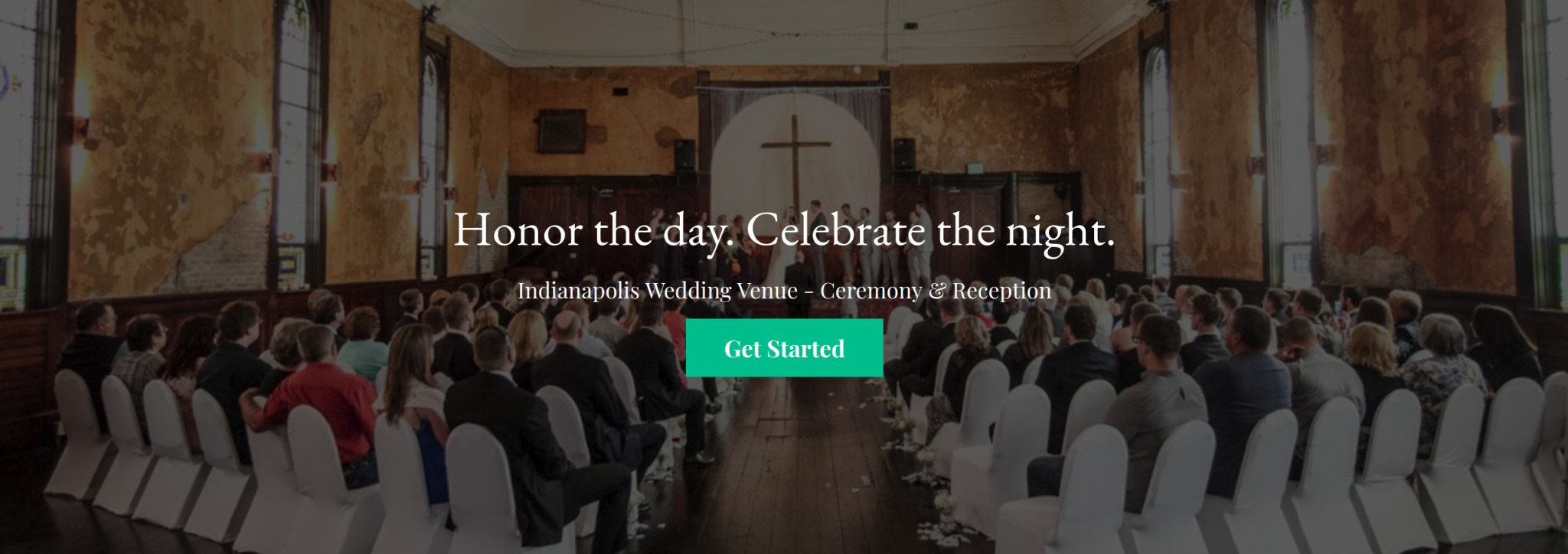 Home page of a wedding venue