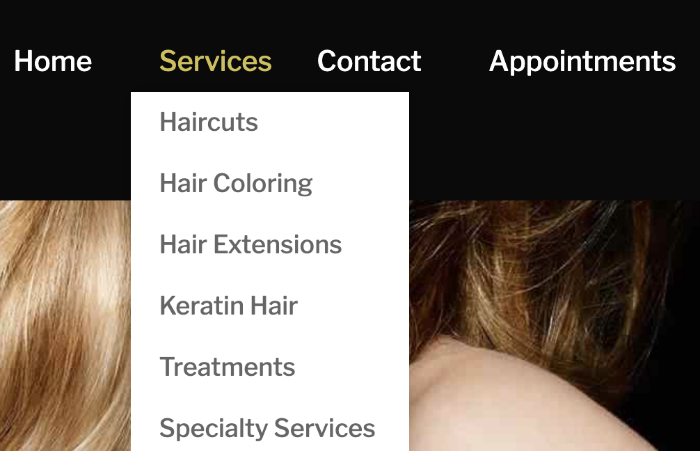 hair salon website