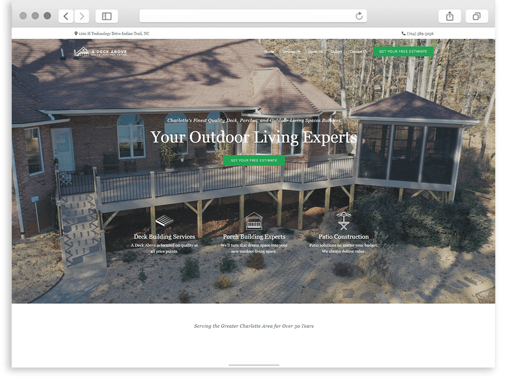 A Deck Above home page