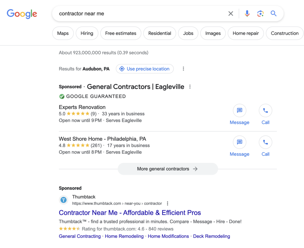 example of google ad