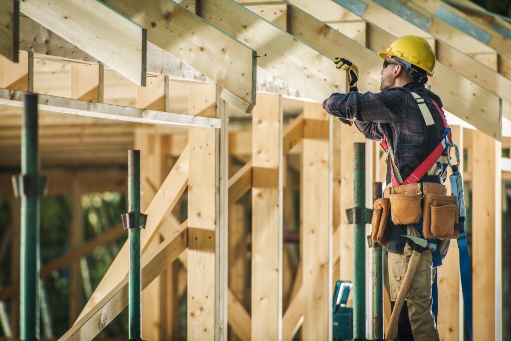 contractors building a house