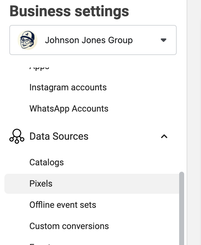 Analytics business settings