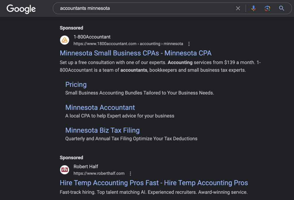 Search Ads for accountants